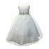 Petite Adele Little Girls White Satin Tulle Rhinestone Flower Girl Dress 2T-6 - SophiasStyle.com